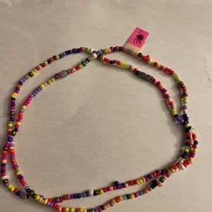 New Waist beads 30” handmade mixed beads with silver twist clasp